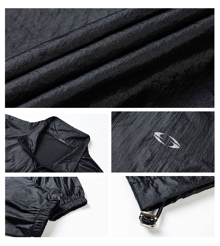 BLACKBB American Glossy Crinkled Printed Sunscreen Jacket