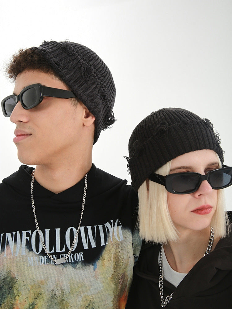 UNF Ripped Knitted Cold Hat Beanie