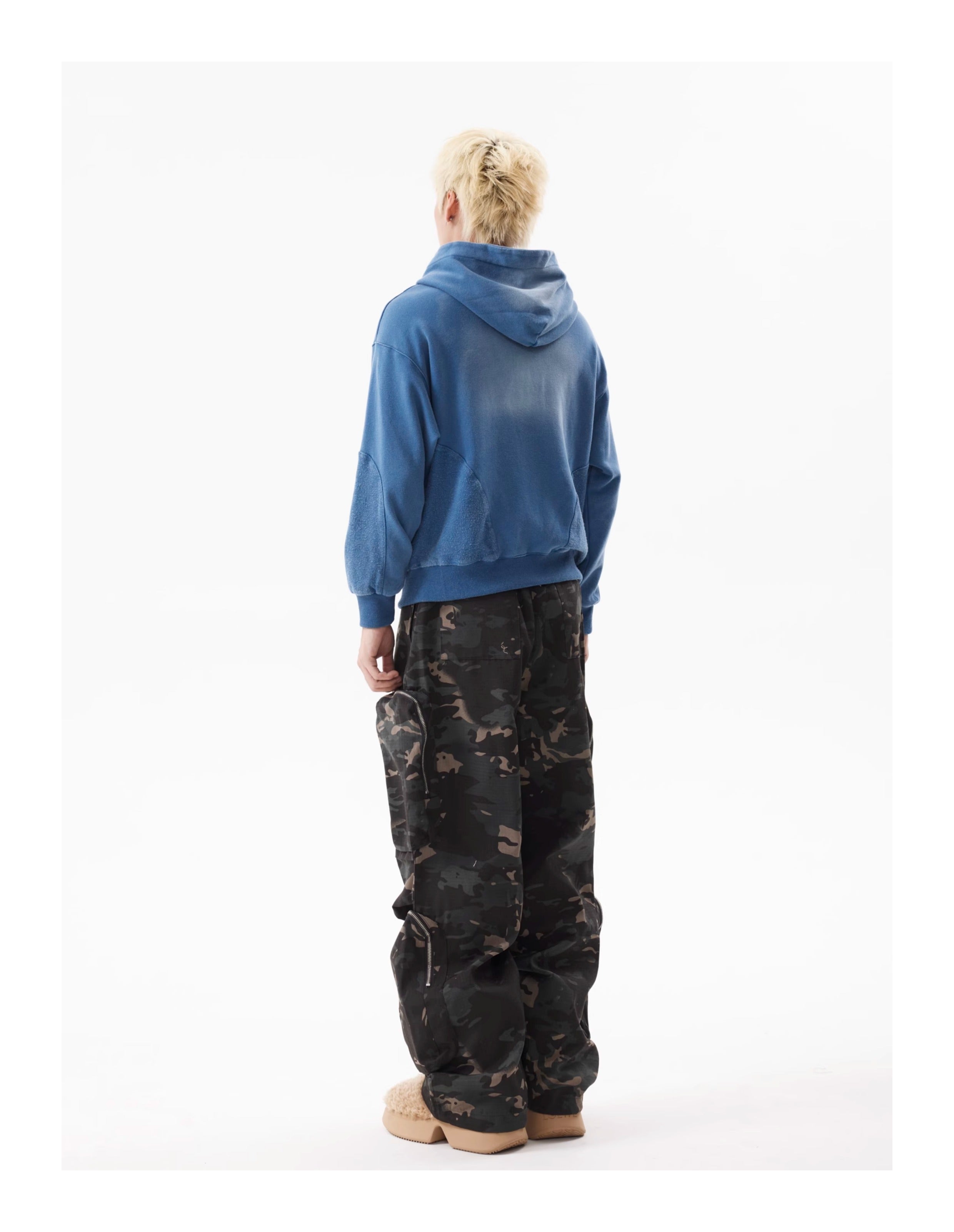 BTSG American Retro Wash Smudge Gradient Hooded Zip Jacket