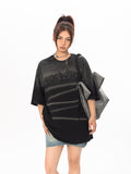 BLACKBB Street Niche Wash Gradient Embroidery Short Sleeve Tee