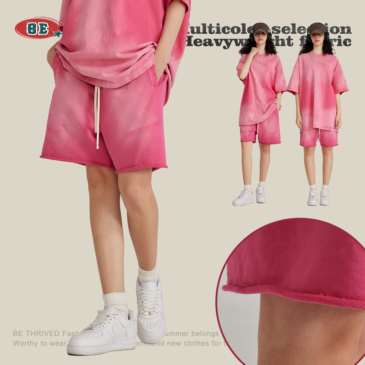 BE Heavy Wash Gradient 440G 100% Cotton Shorts