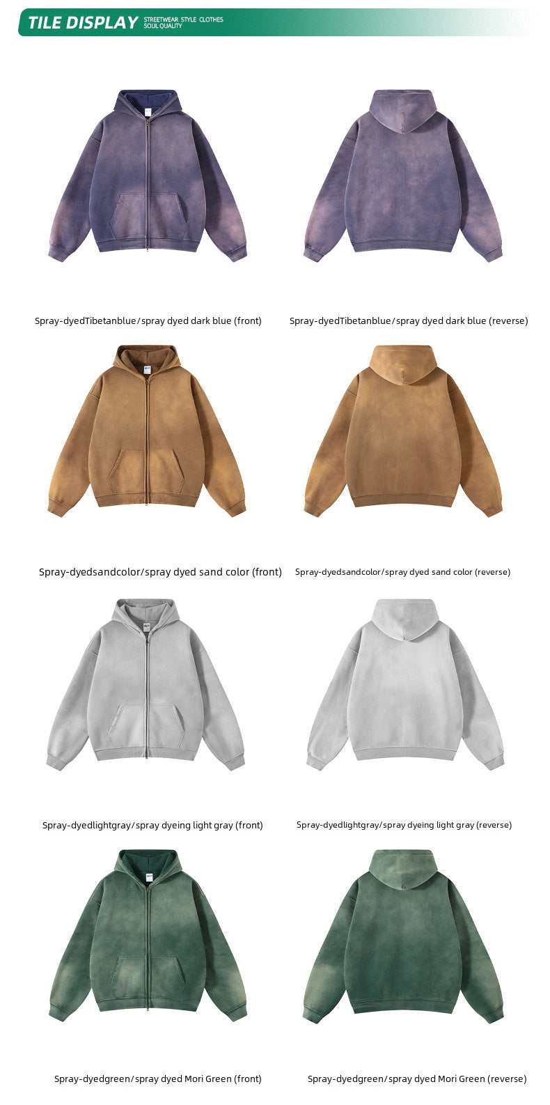 ARTIE Spray Dyed Distressed Double-Ended Zipper Jacket