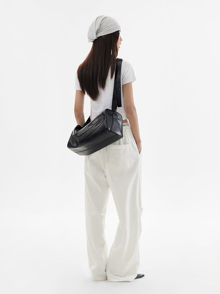 CryingCenter Black Leather Toast Bag