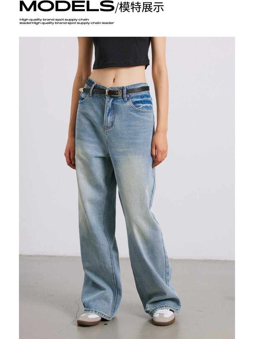 UNF Cotton Washed Whitened Casual Jeans