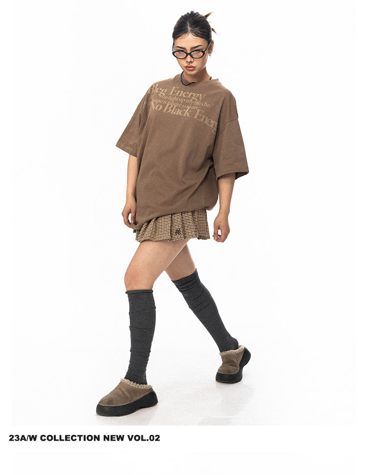 BLACKBB American Retro Letter Print Short Sleeve Tee