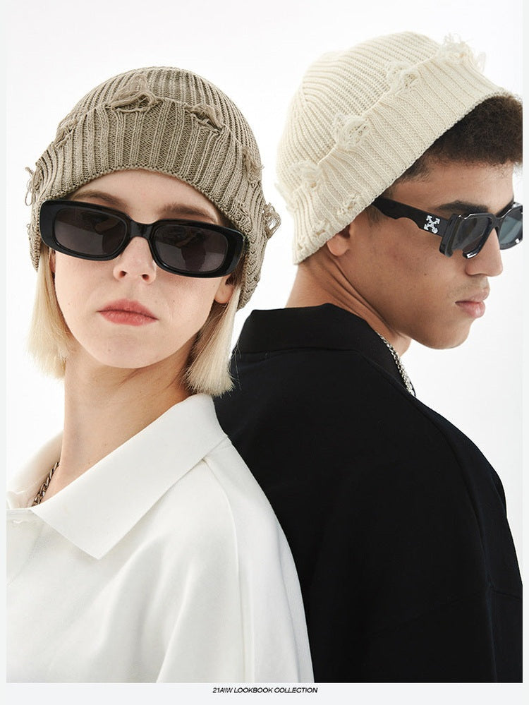 UNF Ripped Knitted Cold Hat Beanie