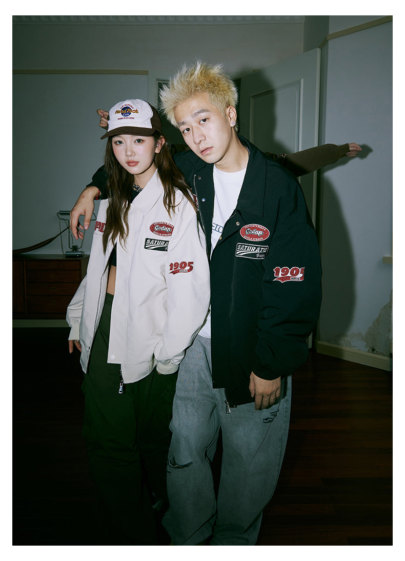 lemanism Embroidery College Jacket