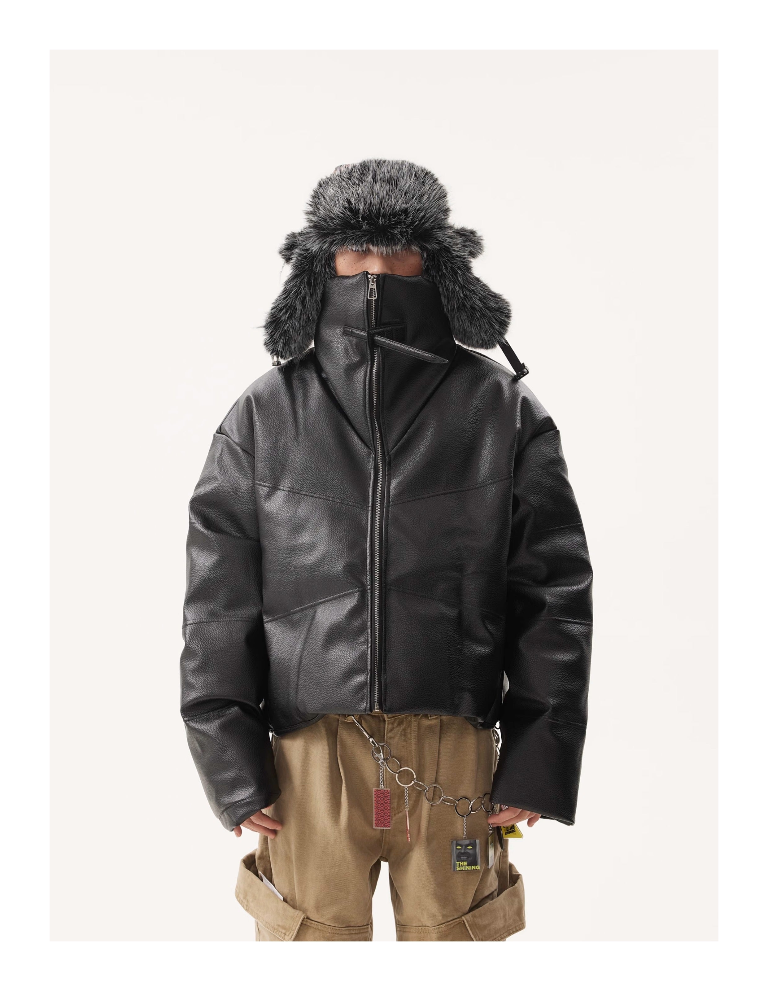 BTSG Segmentation Sense PU Leather Jacket