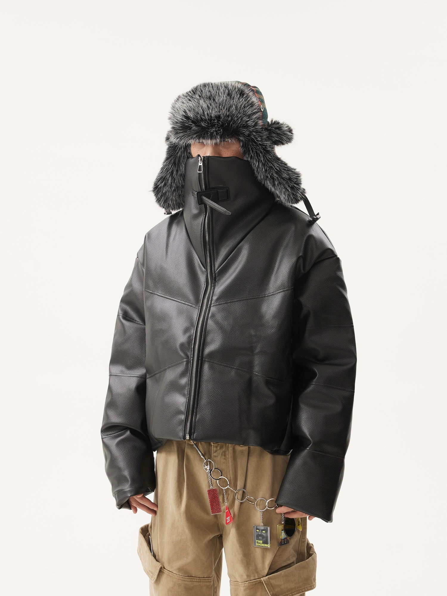 BTSG Segmentation Sense PU Leather Jacket