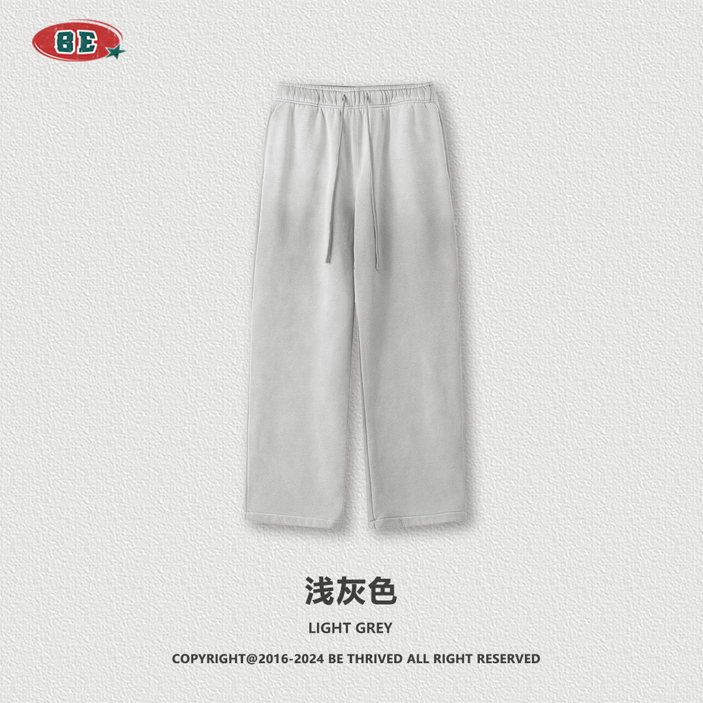 BE Retro Distressed Spray Dye Fleece Loose Hoodie Pants Set