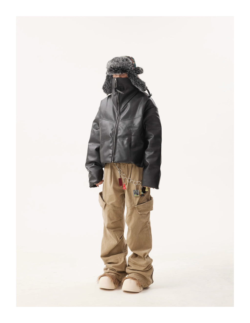BTSG Segmentation Sense PU Leather Jacket