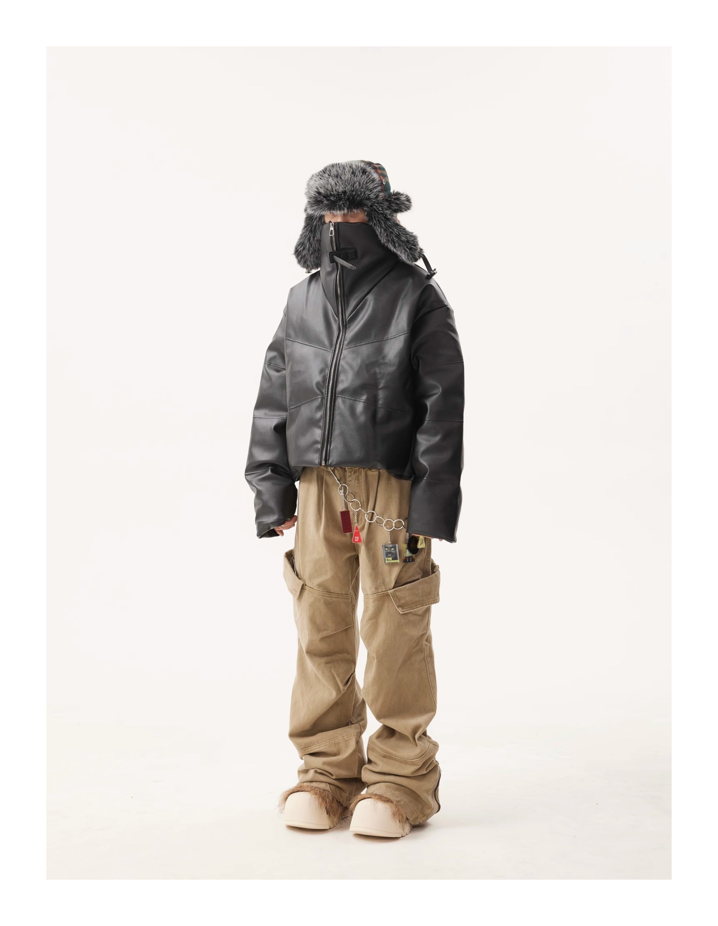 BTSG Segmentation Sense PU Leather Jacket