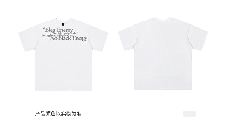 BLACKBB American Retro Letter Print Short Sleeve Tee