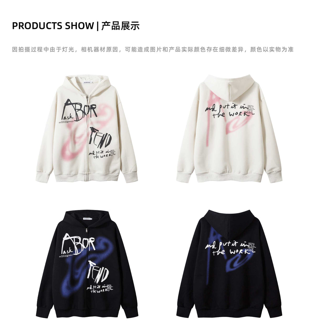 BF. BORFENDED VINTAGE GRAFFITI Zip Hoodie