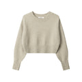 Nariele pullover Solid cropped  Top round neck long sleeve top sweater