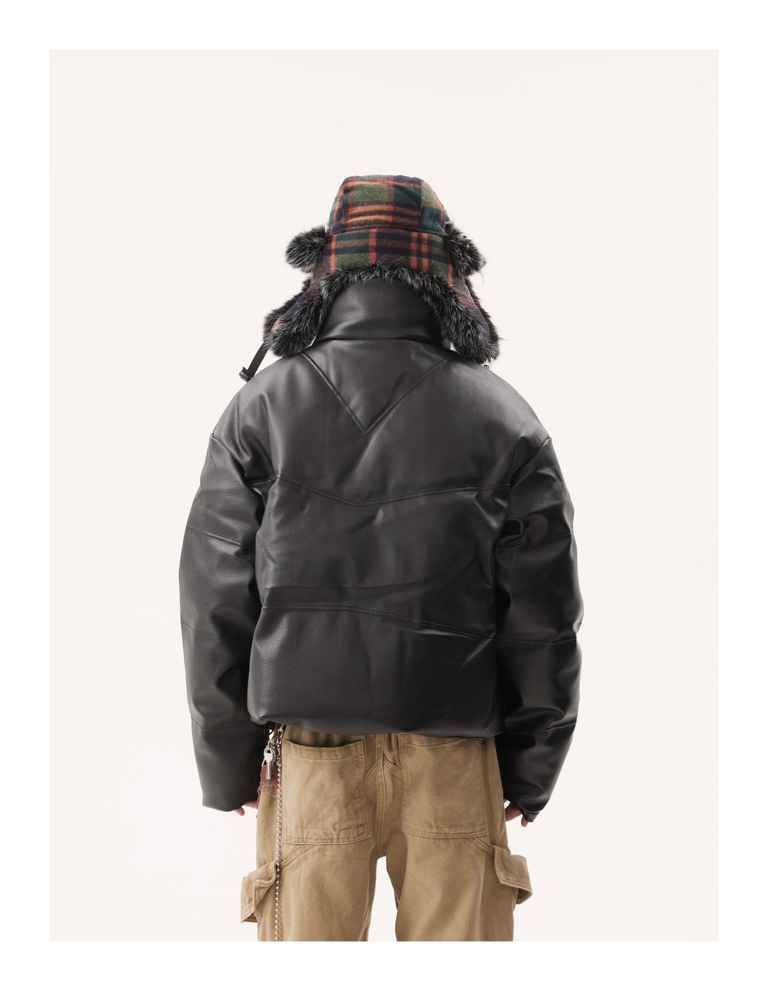 BTSG Segmentation Sense PU Leather Jacket