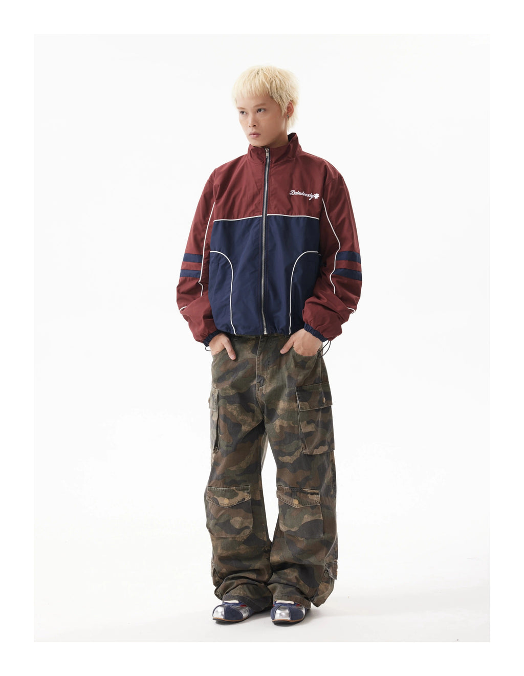 BTSG Vintage Wash Distressed Faded Camouflage Multi-Pocket Cargo Pants