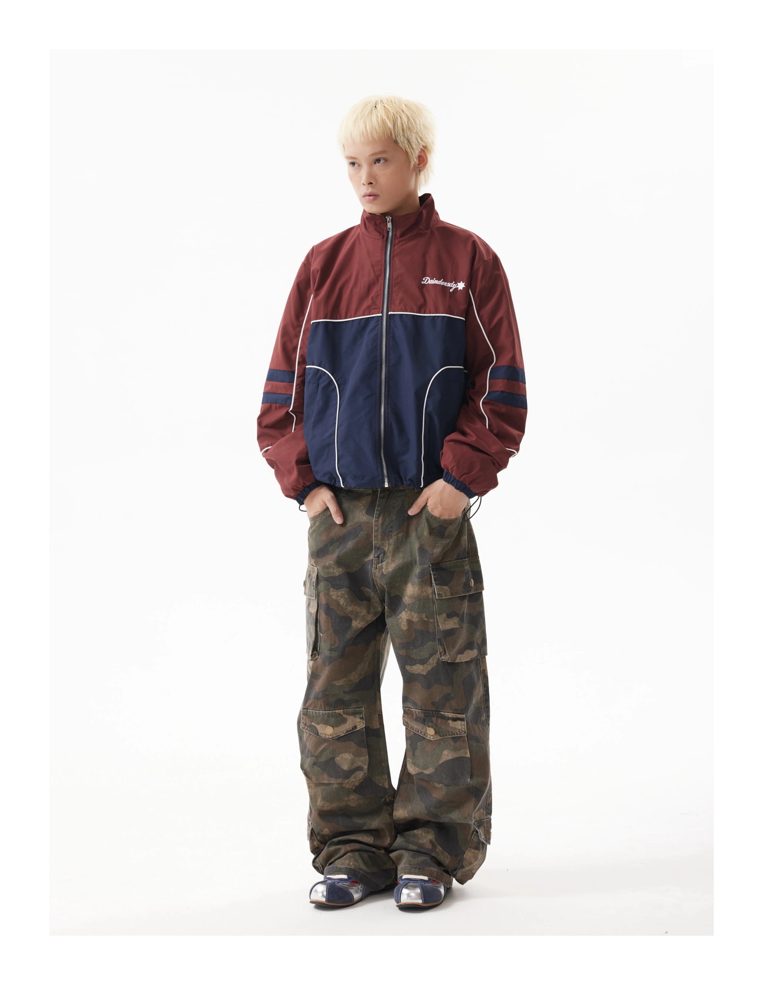 BTSG Vintage Wash Distressed Faded Camouflage Multi-Pocket Cargo Pants