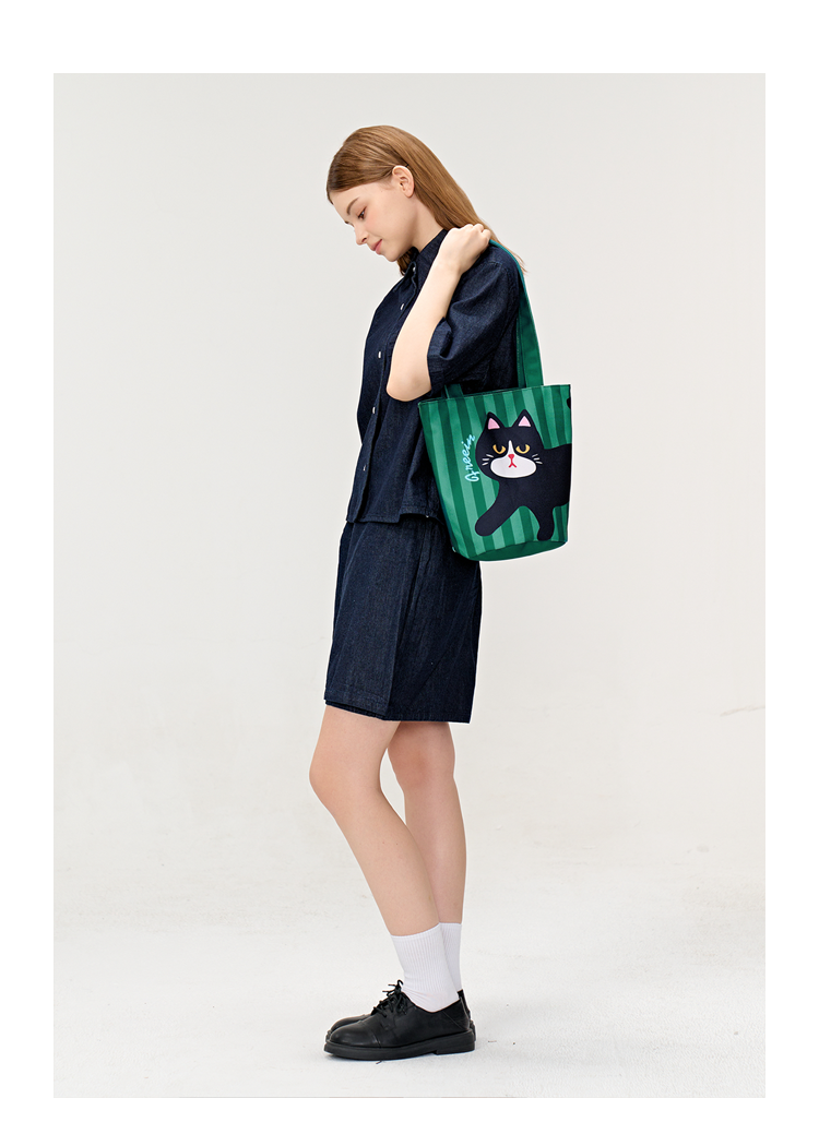 FREEIN Cat Cute Puppy Print Tote Bag