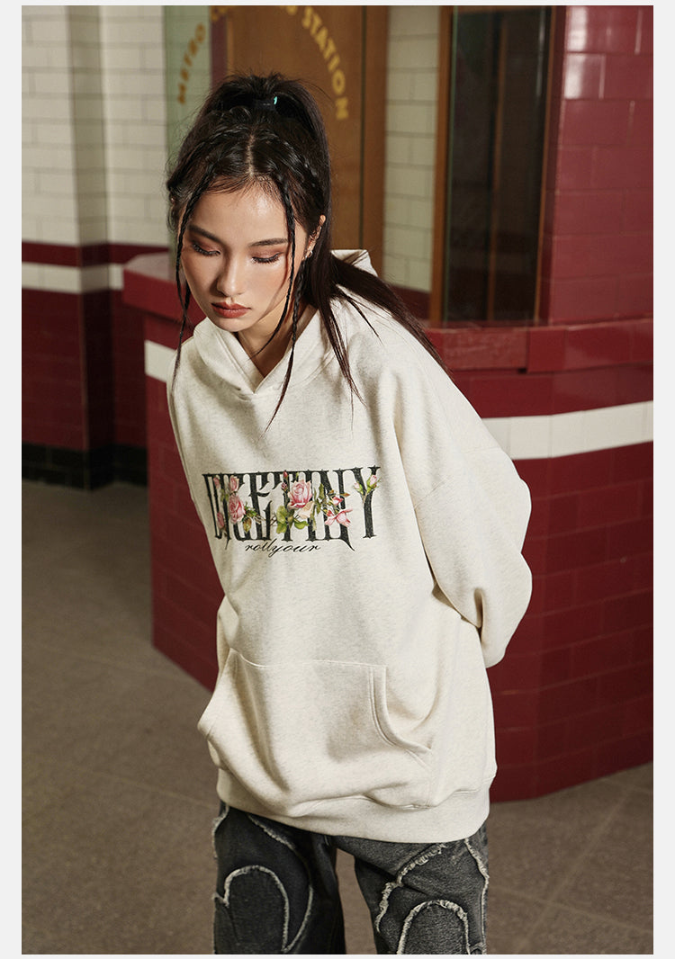 DICETINY Rose floral print hoodie