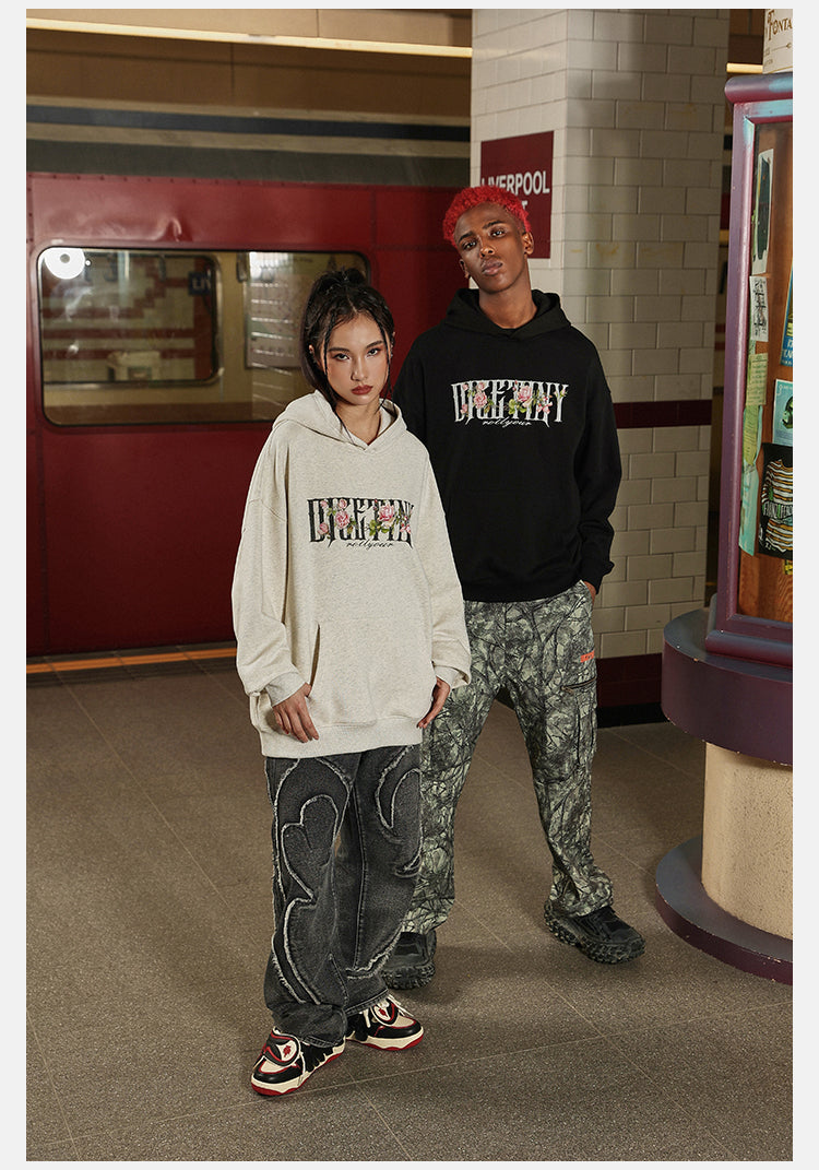 DICETINY Rose floral print hoodie