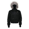 BTSG Faux Mink Fur Collar Cropped Hoodie