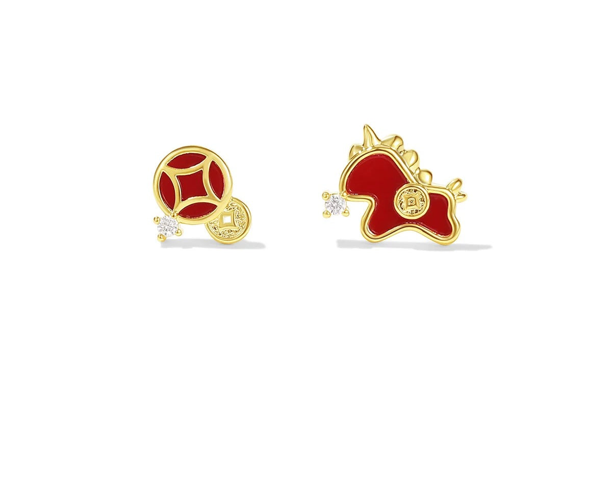 DODOGOGO Has Money Immediately, Necklace, Red Pony Pendant.