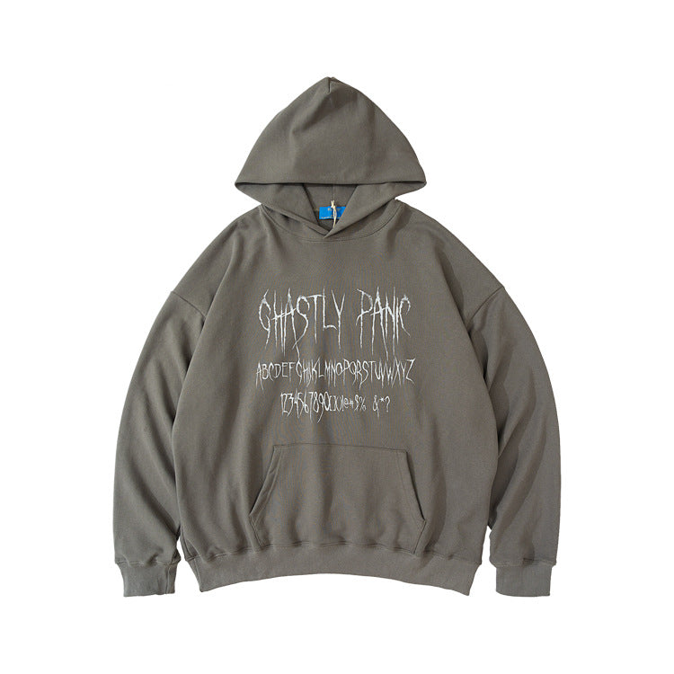 #OVDY Unisex Trendy Lettered Print Loose Terry Hoodie