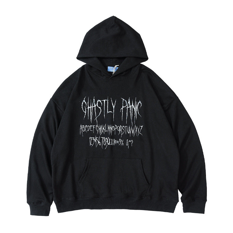 #OVDY Unisex Trendy Lettered Print Loose Terry Hoodie