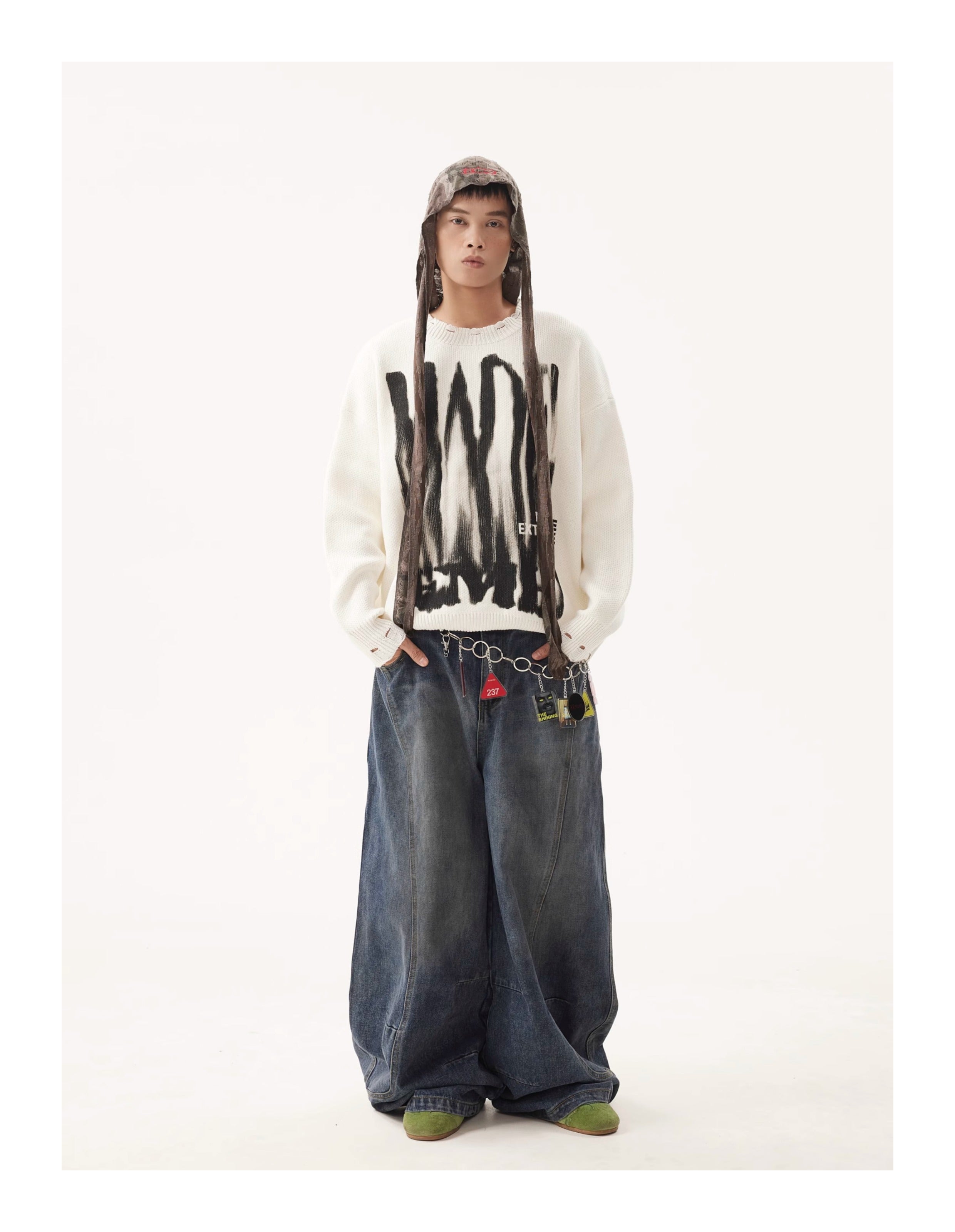 “Clearance”BTSG Wide-leg scimitar jeans