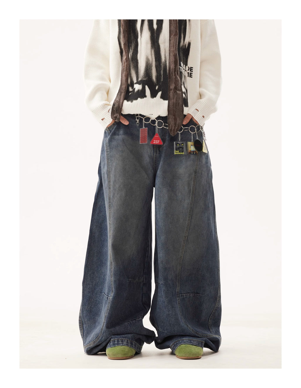 “Clearance”BTSG Wide-leg scimitar jeans