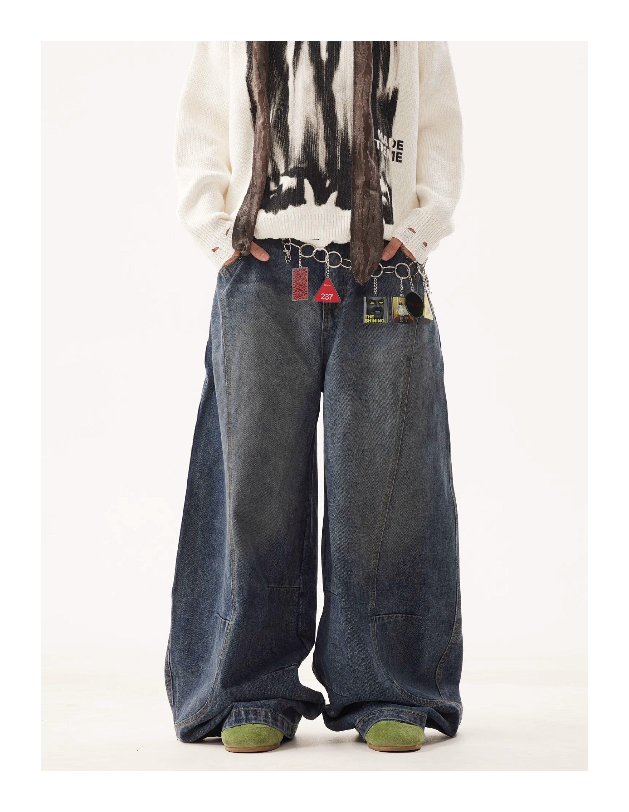 “Clearance”BTSG Wide-leg scimitar jeans