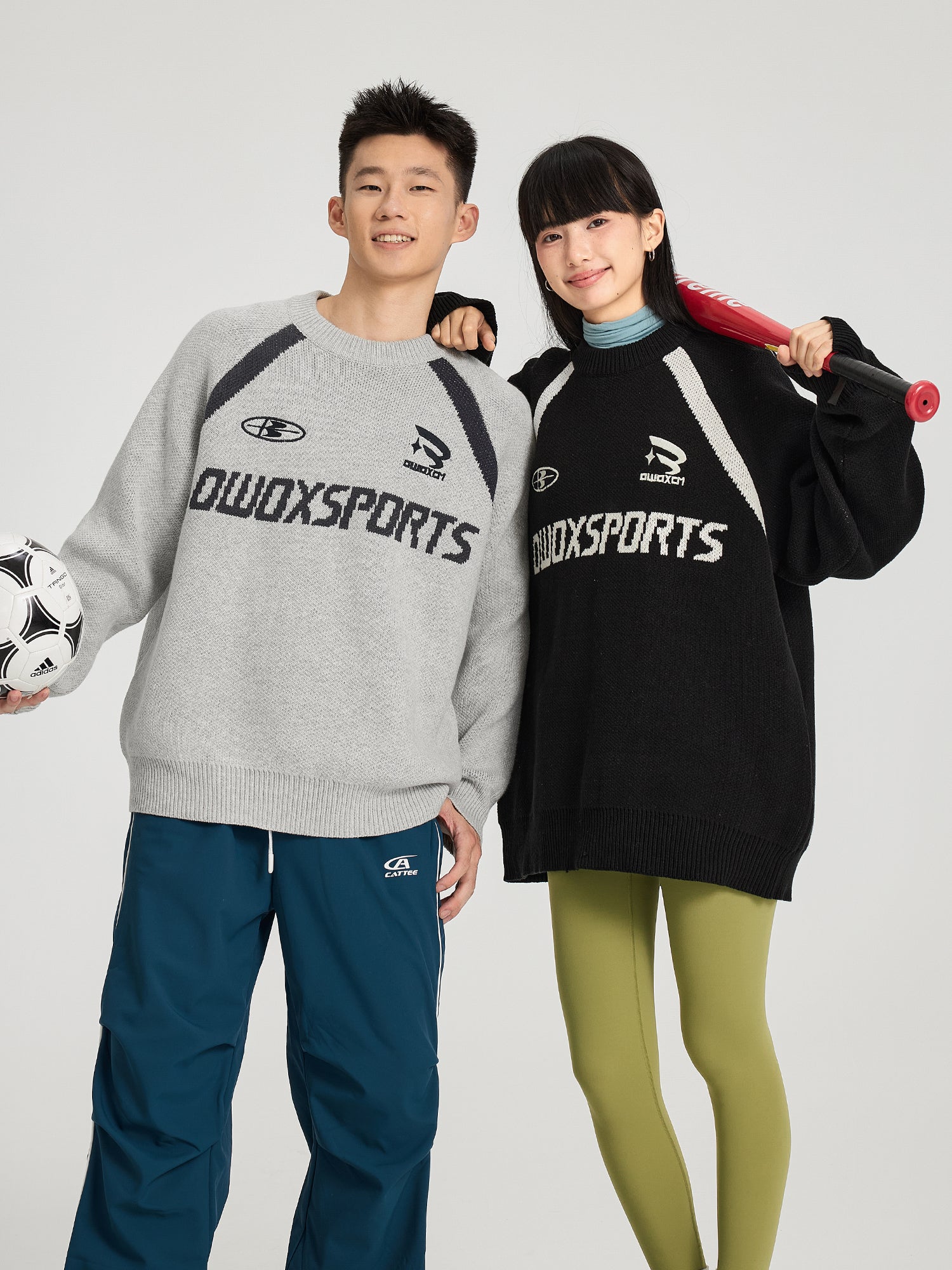 OWOX Raglan panels contrasting crewneck sweater
