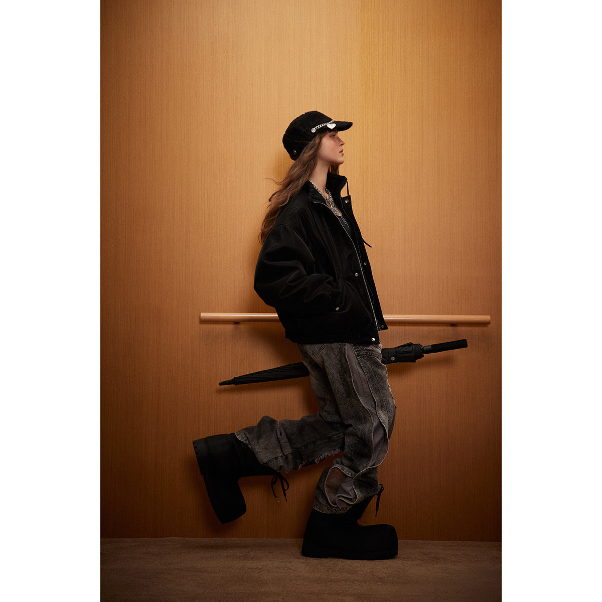 STAFFPICK American Retro Matte PU Leather Jacket