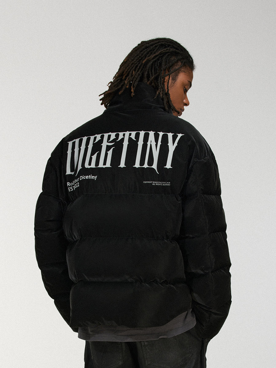 DICETINY matte pu leather down jacket