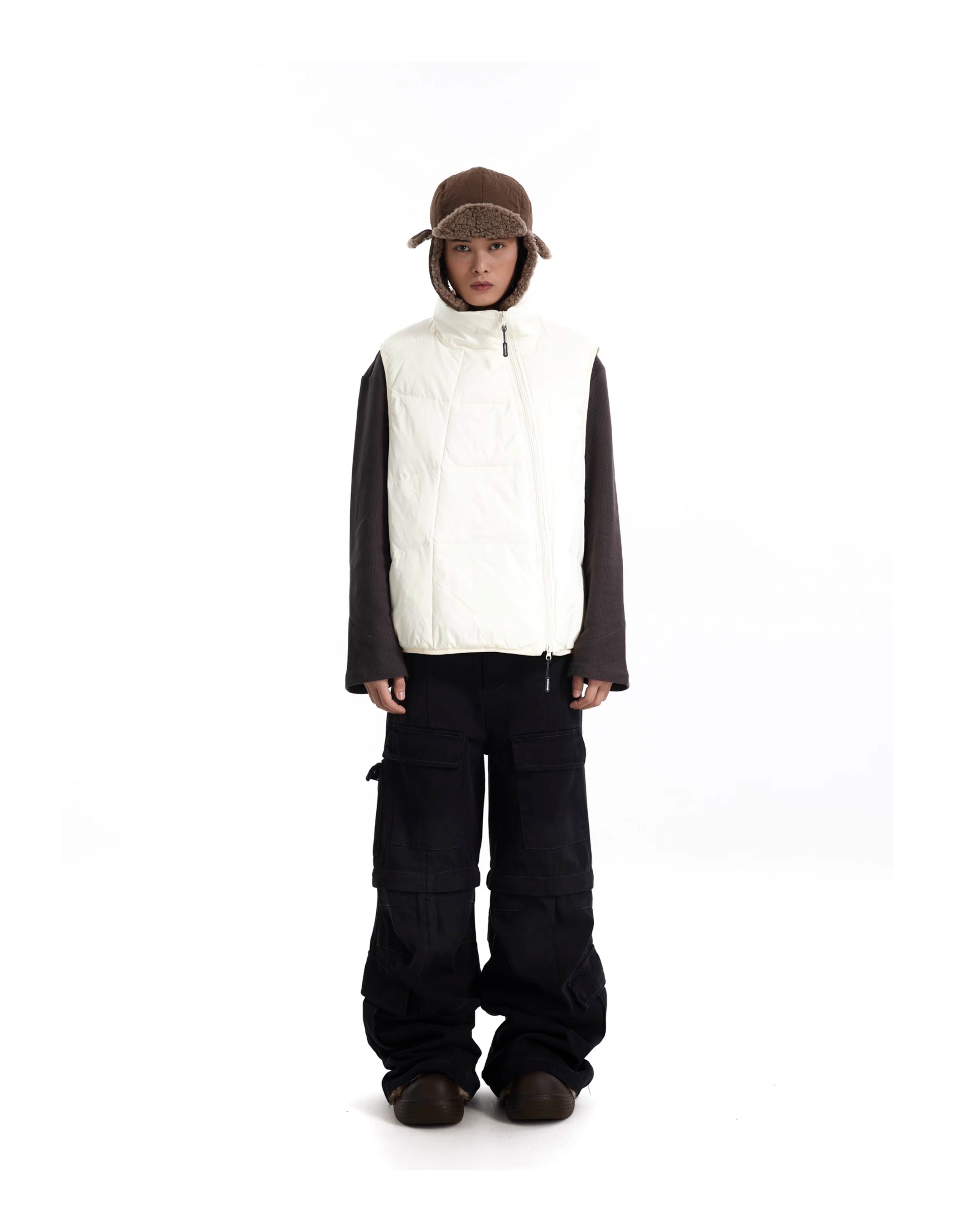 BTSG Cargo distressed bootcut pants