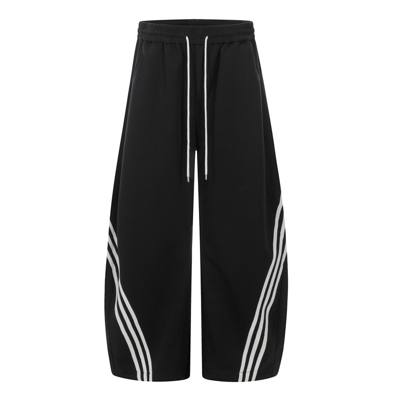 11KN x BTSG three-bar striped draped scimitar sweatpants