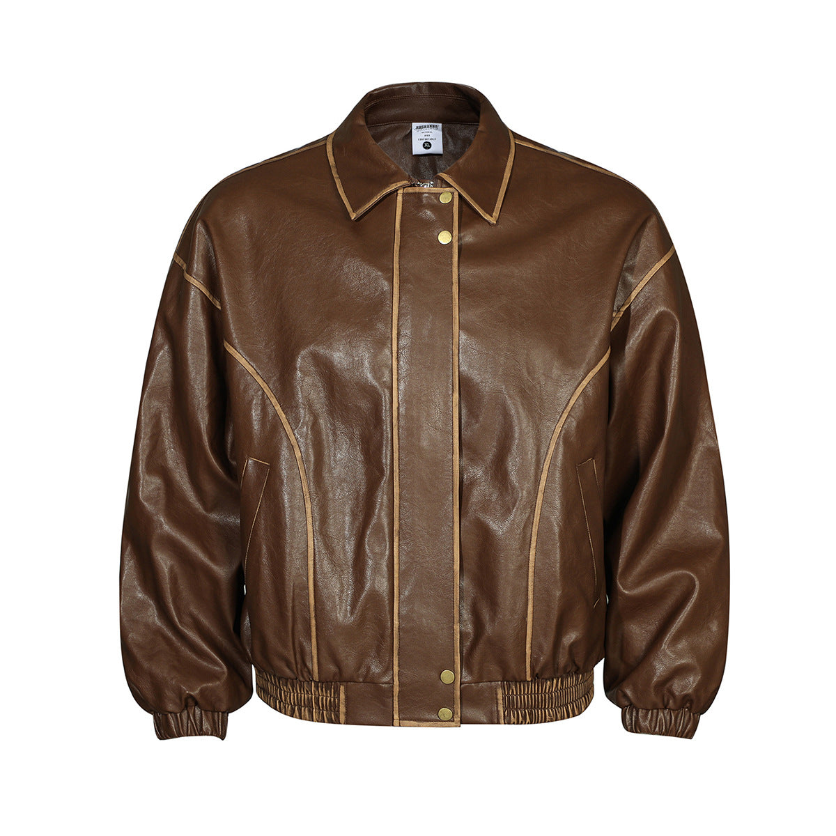 BTSG American retro hip-hop fashion brand rubbing pu leather biker jacket