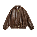 BTSG American retro hip-hop fashion brand rubbing pu leather biker jacket