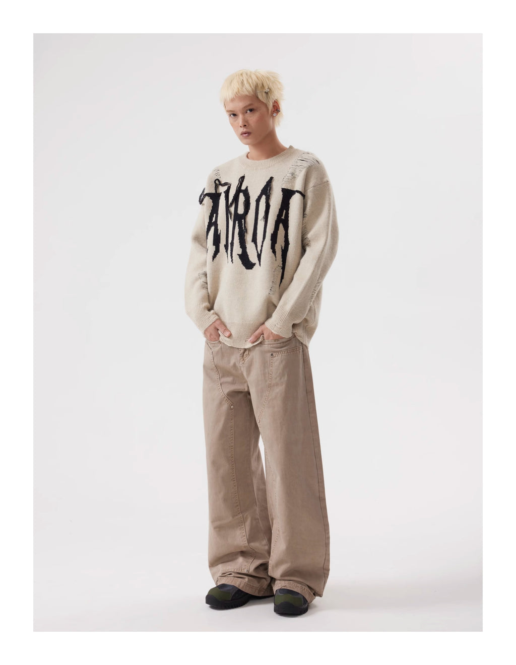 BTSG Khaki Straight-leg Jeans