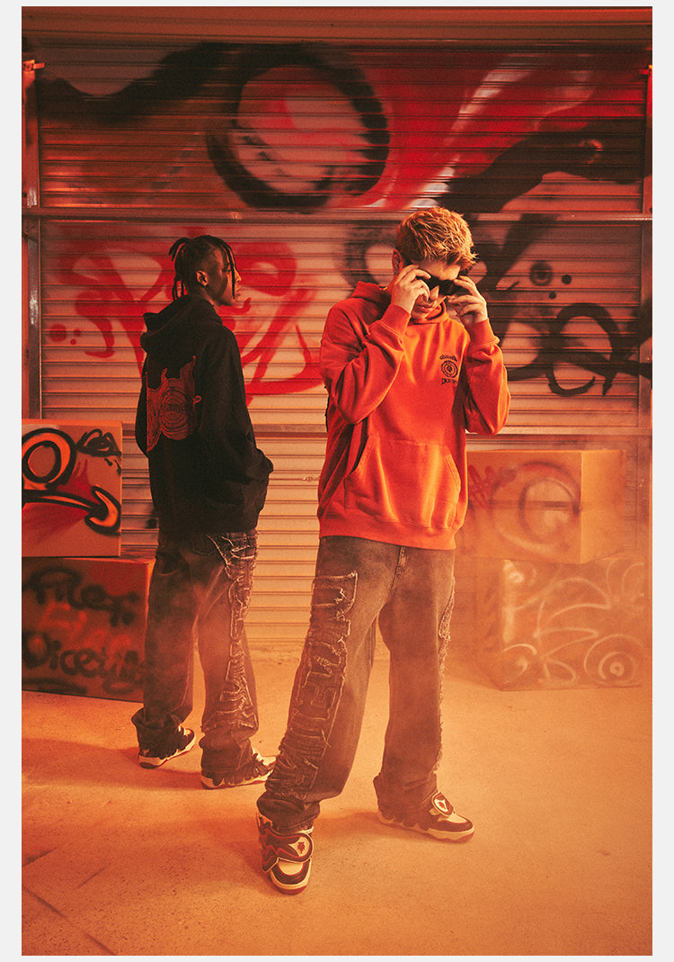 DICETINYxOLD ORDER Collaboration Flame Dice Patch Hoodie