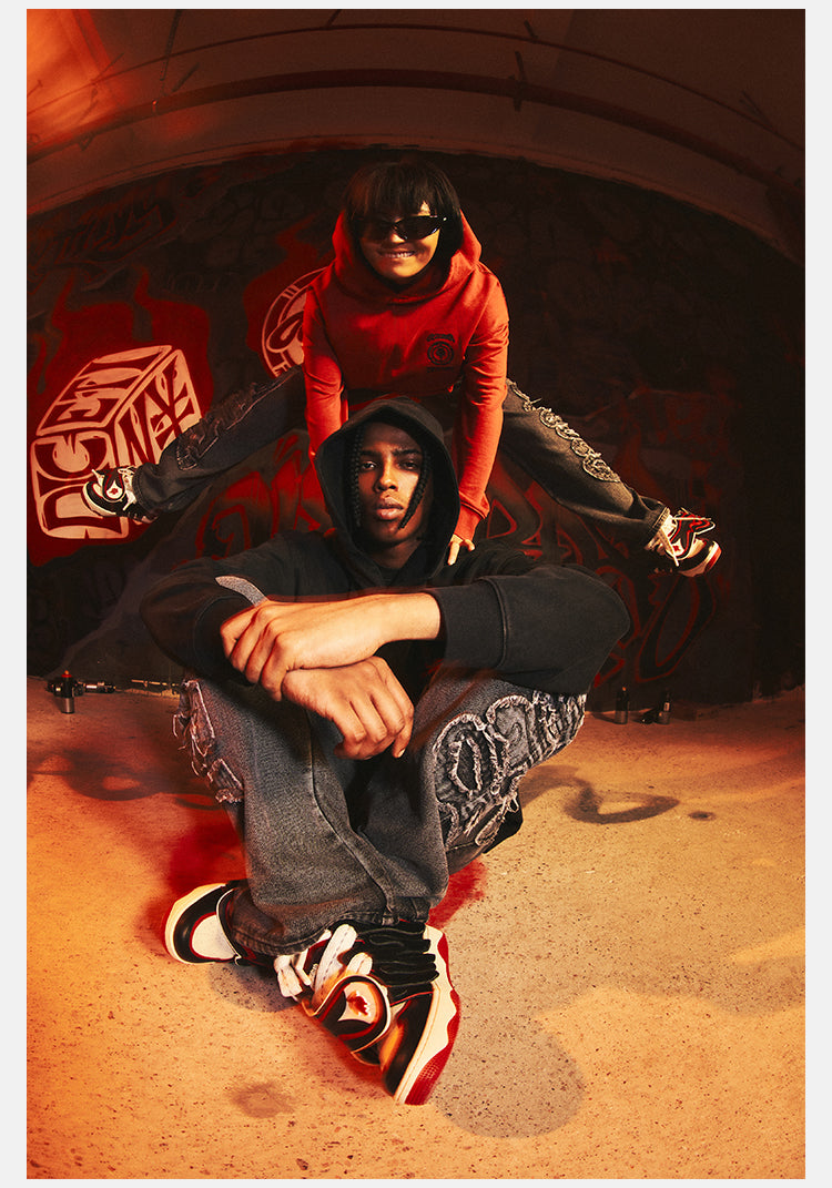 DICETINYxOLD ORDER Collaboration Flame Dice Patch Hoodie