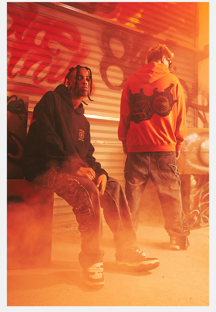 DICETINYxOLD ORDER Collaboration Flame Dice Patch Hoodie