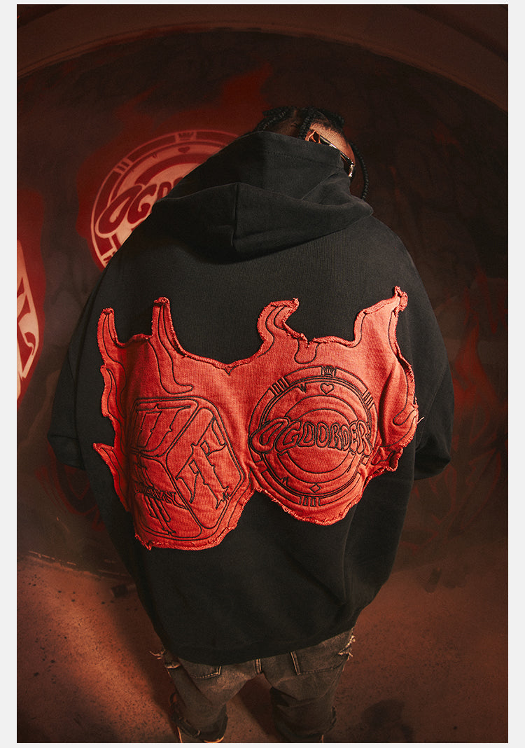 DICETINYxOLD ORDER Collaboration Flame Dice Patch Hoodie