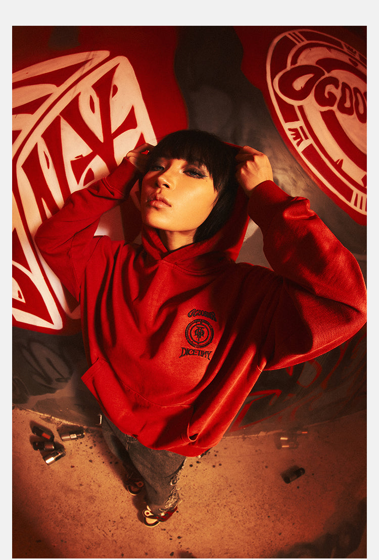 DICETINYxOLD ORDER Collaboration Flame Dice Patch Hoodie