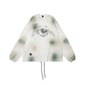 #OVDY Unisex Fleece Crew Neck Retro Spray Painted Hem Drawstring Sweatshirt