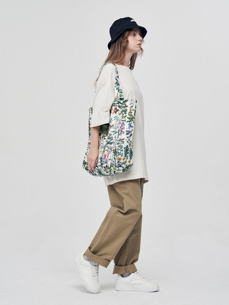 FREEIN forest flower print canvas bag