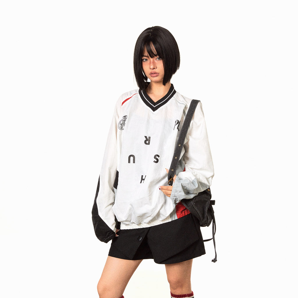 BLACKBB Nylon Vintage Jersey Sports Sweatshirt