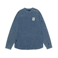 #OVDY Vintage Wash Distressed Ripped Embroidery Long Sleeve Sweatshirt
