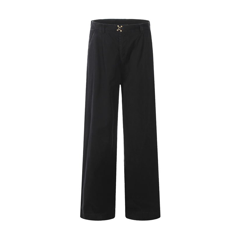 BTSG Washed Distressed destruction French blue baggy cargo pants